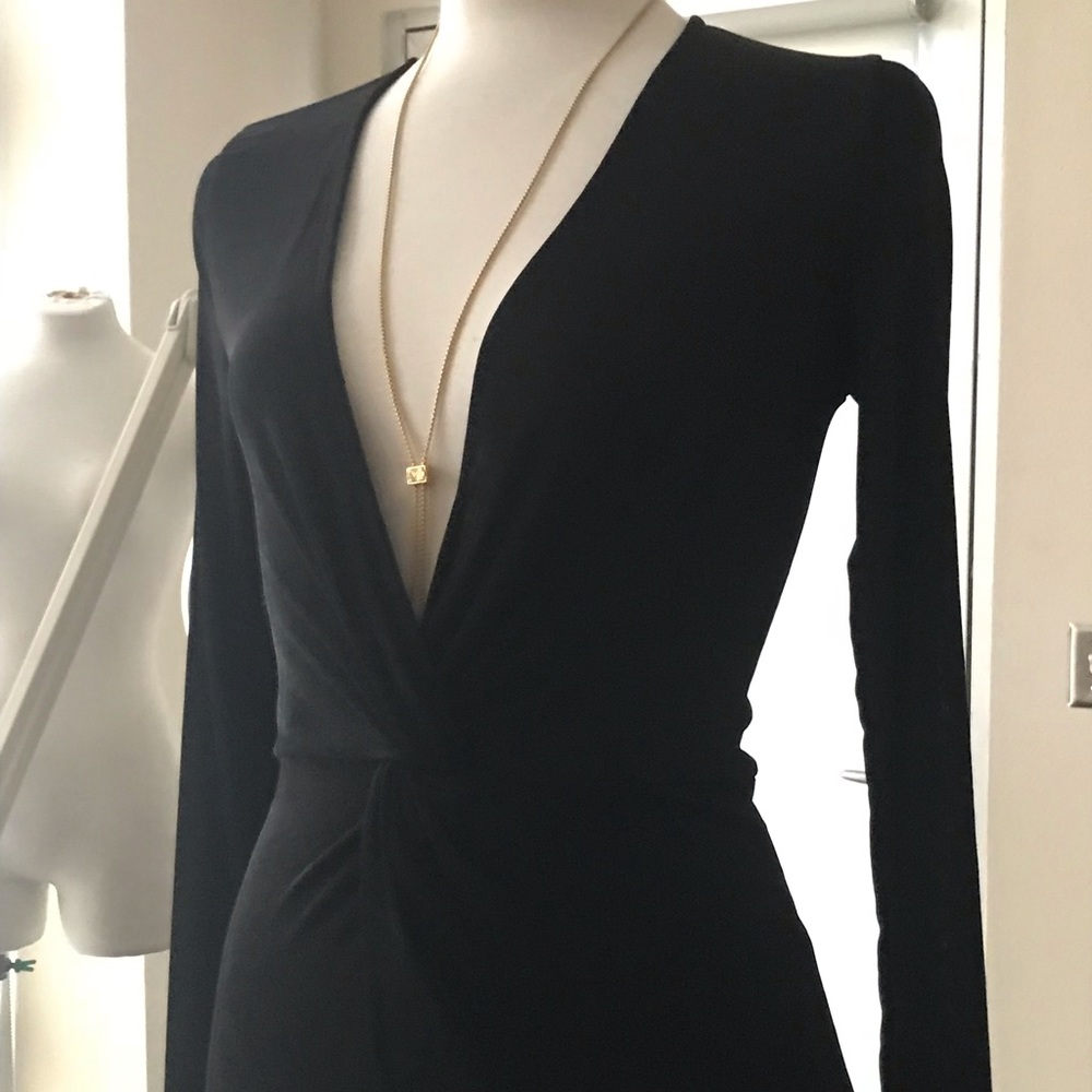 NWT 🤤Pant Jumpsuit Deep V Neck Plunge Black - Picture 3 of 7